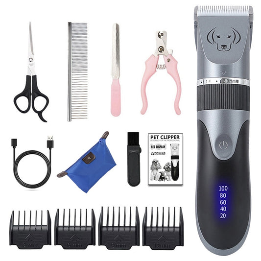 Pet Clipper Electric Pet Hair Trimmer Shaver Rechargeable Pet Dog Cat Low-Noise Hair Clipper Grooming Shaver Cut Machine Set