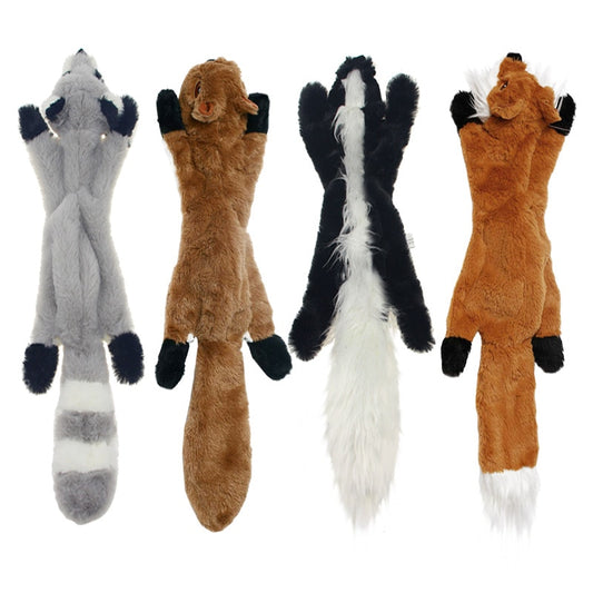 Cute Plush Toys Squeak Pet Wolf Rabbit Animal Plush Toys Dog Chew Squeaky Whistling Involved Squirrel Dog Toy Funny Pet Products