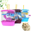 Pet Cage Hamster Cottage with Transparent Skylight Double Layer House