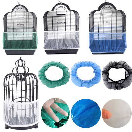 Receptor Seed Guard Nylon Mesh Bird Parrot Cover Soft Easy Cleaning